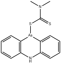 10-[(dimethylthiocarbamoyl)thio]-5,10-dihydrophenarsazine Struktur