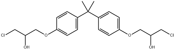 2,2-ビス[4-(2-ヒドロキシ-3-クロロプロポキシ)フェニル]プロパン 化学構造式