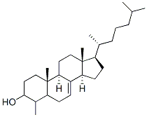 4-methylcholest-7-en-3-ol, 481-25-4, 结构式