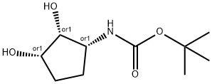 Carbamic acid, [(1R,2R,3S)-2,3-dihydroxycyclopentyl]-, 1,1-dimethylethyl ester, Structure
