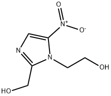 4-ヒドロキシ-2-メチル-5-ニトロ-1H-イミダゾール-1-エタノール 化学構造式