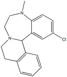 (+)-5,6,7,9,10,14b-Hexahydro-2-chloro-5-methylisoquino[2,1-d][1,4]benzodiazepine,48187-65-1,结构式