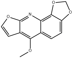 6-Methoxy-1,3-dioxolo[4,5-h]furo[2,3-b]quinoline 结构式