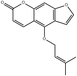 4-(3-メチル-2-ブテニルオキシ)-7H-フロ[3,2-g][1]ベンゾピラン-7-オン 化学構造式