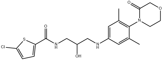 5-氯-N-[3-[[3,5-二甲基-4-(3-氧代-4-吗啉基)苯基]氨在]-2-羟基丙基]-2-噻吩羰酰胺,482306-20-7,结构式