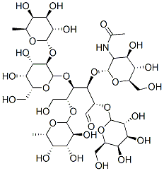 N-[(2R,3R,4R,5S,6R)-2-[(2R,3S,4R,5R)-4-[(2R,3R,4S,5R,6R)-4,5-dihydroxy-6-(hydroxymethyl)-3-[(2S,3S,4R,5S,6S)-3,4,5-trihydroxy-6-methyloxan-2-yl]oxyoxan-2-yl]oxy-6-hydroxy-1-oxo-2-[(2R,3R,4S,5R,6R)-3,4,5-trihydroxy-6-(hydroxymethyl)oxan-2-yl]oxy-5-[(2S,3S,4R,5S,6S)-3,4,5-trihydroxy-6-methyloxan-2-yl]oxyhexan-3-yl]oxy-4,5-dihydroxy-6-(hydroxymethyl)oxan-3-yl]acetamide 结构式