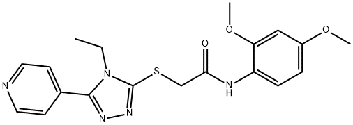 N-(2,4-dimethoxyphenyl)-2-{[4-ethyl-5-(4-pyridinyl)-4H-1,2,4-triazol-3-yl]sulfanyl}acetamide Structure