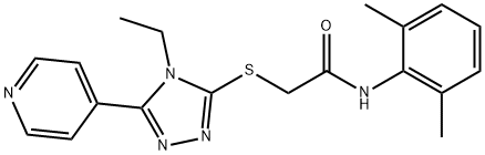 N-(2,6-dimethylphenyl)-2-{[4-ethyl-5-(4-pyridinyl)-4H-1,2,4-triazol-3-yl]sulfanyl}acetamide Struktur