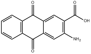 3-アミノ-9,10-ジヒドロ-9,10-ジオキソ-2-アントラセンカルボン酸 化学構造式