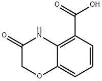 3-OXO-3,4-DIHYDRO-2H-BENZO[B][1,4]OXAZINE-5-CARBOXYLIC ACID 化学構造式