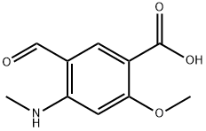Benzoic acid, 5-formyl-2-methoxy-4-(methylamino)- (9CI) Struktur