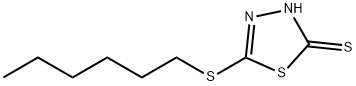 2-正己基硫代-1,3,4-噻二唑-5-硫醇, 4858-28-0, 结构式