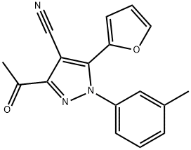 1H-Pyrazole-4-carbonitrile,  3-acetyl-5-(2-furanyl)-1-(3-methylphenyl)-|