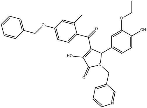 488096-74-8 4-[4-(benzyloxy)-2-methylbenzoyl]-5-(3-ethoxy-4-hydroxyphenyl)-3-hydroxy-1-(3-pyridinylmethyl)-1,5-dihydro-2H-pyrrol-2-one