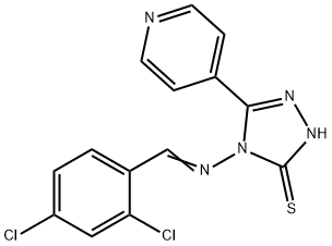 4-[(2,4-DICHLOROPHENYL)METHYLIDENEAMINO]-5-PYRIDIN-4-YL-2H-1,2,4-TRIAZOLE-3(4H)-THIONE 结构式