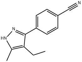 Benzonitrile, 4-(4-ethyl-5-methyl-1H-pyrazol-3-yl)- (9CI) Struktur