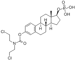 estra-1,3,5(10)-triene-3,17beta-diol 3-[bis(2-chloroethyl)carbamate] 17-(dihydrogen phosphate)  Structure