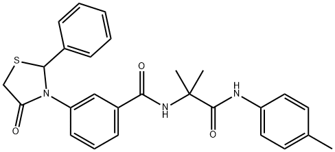 Benzamide, N-[1,1-dimethyl-2-[(4-methylphenyl)amino]-2-oxoethyl]-3-(4-oxo-2-phenyl-3-thiazolidinyl)- (9CI),489434-31-3,结构式