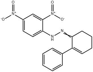 1-(2,4-ジニトロフェニル)-2-(2-フェニル-2-シクロヘキセン-1-イリデン)ヒドラジン 化学構造式