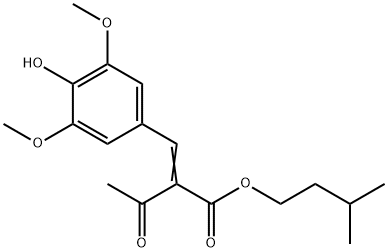 BUTANOIC ACID, 2-[(4-HYDROXY-3,5-DIMETHOXYPHENYL)METHYLENE]-3-OXO-, 3-METHYLBUTYL ESTER Struktur