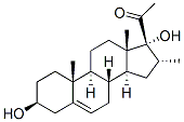 3β,17-ジヒドロキシ-16α-メチルプレグナ-5-エン-20-オン 化学構造式