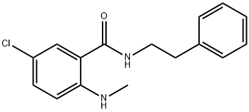 5-氯-2-甲胺基-N-苯乙基苯甲酰胺, 4927-80-4, 结构式