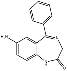 1,3-ジヒドロ-7-アミノ-5-フェニル-2H-1,4-ベンゾジアゼピン-2-オン 化学構造式