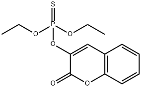 Thiophosphoric acid O,O-diethyl O-(coumarin-3-yl) ester Struktur