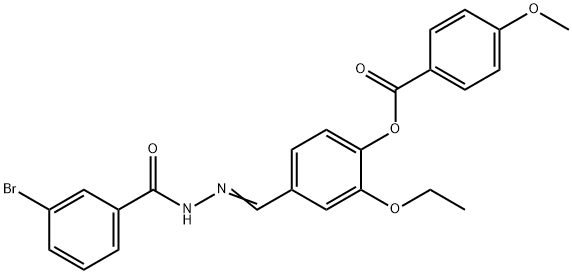 4-[2-(3-bromobenzoyl)carbohydrazonoyl]-2-ethoxyphenyl 4-methoxybenzoate 化学構造式