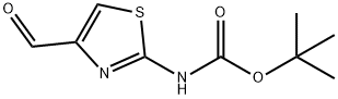 (4-醛基噻唑-2-基)氨基甲酸叔丁酯, 494769-34-5, 结构式