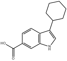 3-シクロヘキシル-1H-インドール-6-カルボン酸 化学構造式