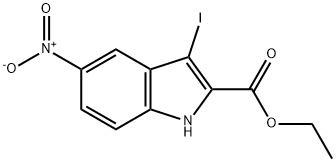 3-碘-5-硝基-1H-吲哚-2-羧酸乙酯,494854-46-5,结构式