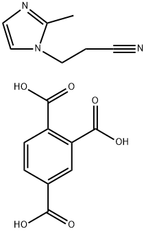 benzene-1,2,4-tricarboxylic acid, compound with 2-methyl-1H-imidazole-1-propiononitrile (1:1) Struktur