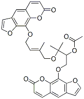 9-[[4-[2-(Acetyloxy)-1,1-dimethyl-3-[(7-oxo-7H-furo[3,2-g][1]benzopyran-9-yl)oxy]propoxy]-3-methyl-2-butenyl]oxy]-7H-furo[3,2-g][1]benzopyran-7-one Struktur
