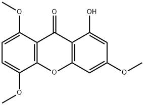 1-ヒドロキシ-3,5,8-トリメトキシ-9-キサンテノン 化学構造式