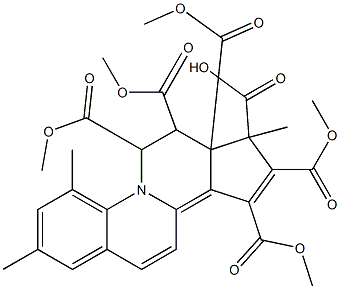 6,7-Dihydro-2,4-dimethylbenzo[f]cyclopenta[a]quinolizine-6,7,7a,8,9,10(8H)-hexacarboxylic acid hexamethyl ester 结构式