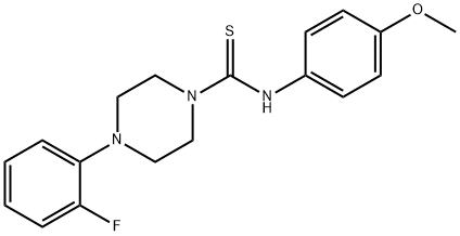 4-(2-fluorophenyl)-N-(4-methoxyphenyl)tetrahydro-1(2H)-pyrazinecarbothioamide Struktur