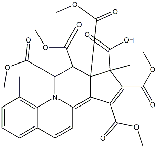 6,7-Dihydro-4-methylbenzo[f]cyclopenta[a]quinolizine-6,7,7a,8,9,10(8H)-hexacarboxylic acid hexamethyl ester Struktur