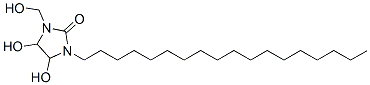 4,5-dihydroxy-1-(hydroxymethyl)-3-octadecylimidazolidin-2-one Struktur