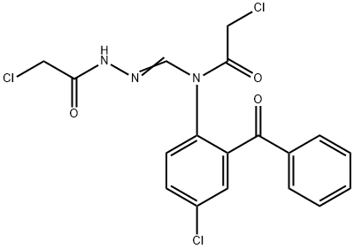 N'-[[(2-benzoyl-4-chlorophenyl)(chloroacetyl)amino]methylene]chloroacetohydrazide Structure