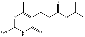 3-(2-アミノ-4-ヒドロキシ-6-メチル-5-ピリミジニル)プロパン酸イソプロピル 化学構造式