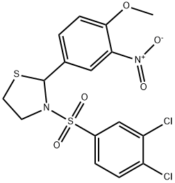 Thiazolidine, 3-[(3,4-dichlorophenyl)sulfonyl]-2-(4-methoxy-3-nitrophenyl)- (9CI) Structure