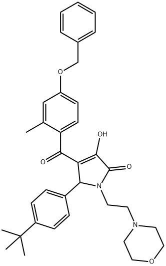 4-[4-(benzyloxy)-2-methylbenzoyl]-5-(4-tert-butylphenyl)-3-hydroxy-1-[2-(4-morpholinyl)ethyl]-1,5-dihydro-2H-pyrrol-2-one 结构式