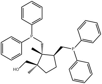 [(1R,2R,3S)-2,3-ビス[(ジフェニルホスファニル)メチル]-1,2-ジメチルシクロペンチル]メタノール 化学構造式