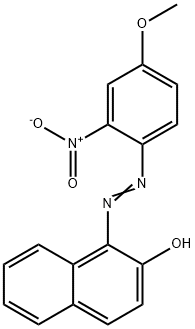 1-[(4-メトキシ-2-ニトロフェニル)アゾ]-2-ナフトール 化学構造式