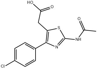 2-(Acetylamino)-4-(4-chlorophenyl)thiazole-5-acetic acid,49779-96-6,结构式