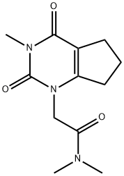 2,3,4,5,6,7-ヘキサヒドロ-2,4-ジオキソ-N,N,3-トリメチル-1H-シクロペンタピリミジン-1-アセトアミド 化学構造式