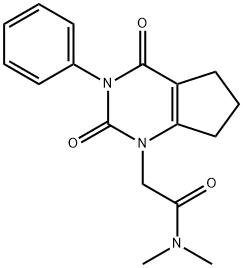 N,N-Dimethyl-2,3,4,5,6,7-hexahydro-2,4-dioxo-3-phenyl-1H-cyclopentapyrimidine-1-acetamide Struktur