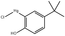 4-(tert-ブチル)-2-クロロメルクリオ(II)フェノール 化学構造式