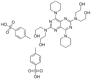 2,2',2'',2'''-[(4,8-dipiperidinopyrimido[5,4-d]pyrimidine-2,6-diyl)dinitrilo]tetraethanol bis(toluene-p-sulphonate),49845-74-1,结构式